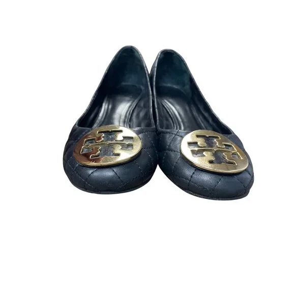Tory Burch Womans Black Leather quilted  2.5" Slip on heels Sz 6 SKU 9532 - Picture 11 of 14